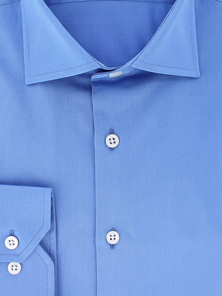 LAVENDER BLUE COTTON SATIN SHIRT for wholesale by Cotton Park