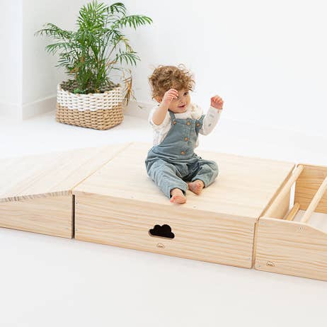 MINIPIU - Wholesale Wood Toy - Kids - Crawling pack · Pikler inspired drawer and ramps