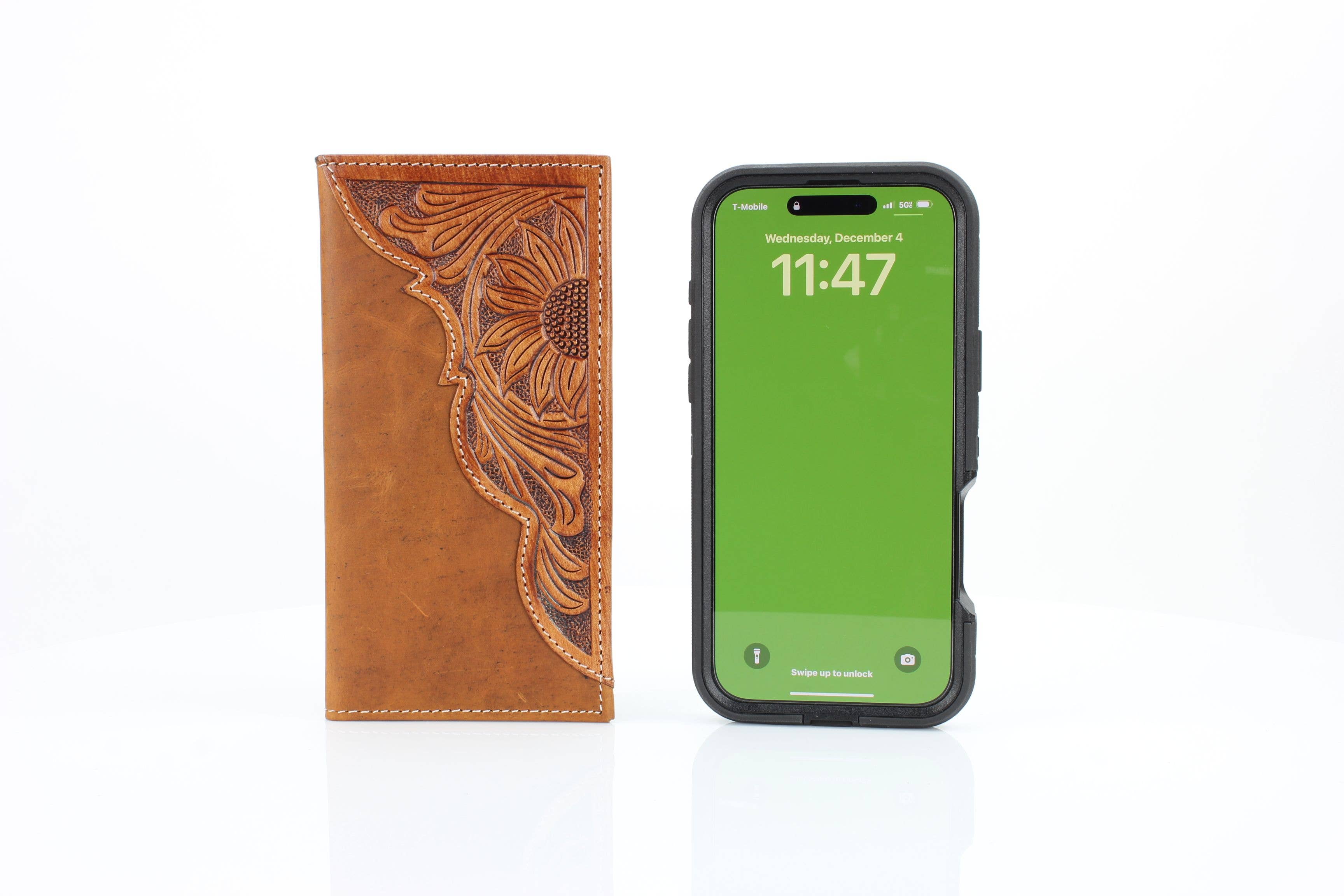 Leather Impressions Inc – Großhandel Brieftasche – Herren – Ölgezogenes, geprägtes Lederakzent-Rodeo-Portemonnaie ABW02717