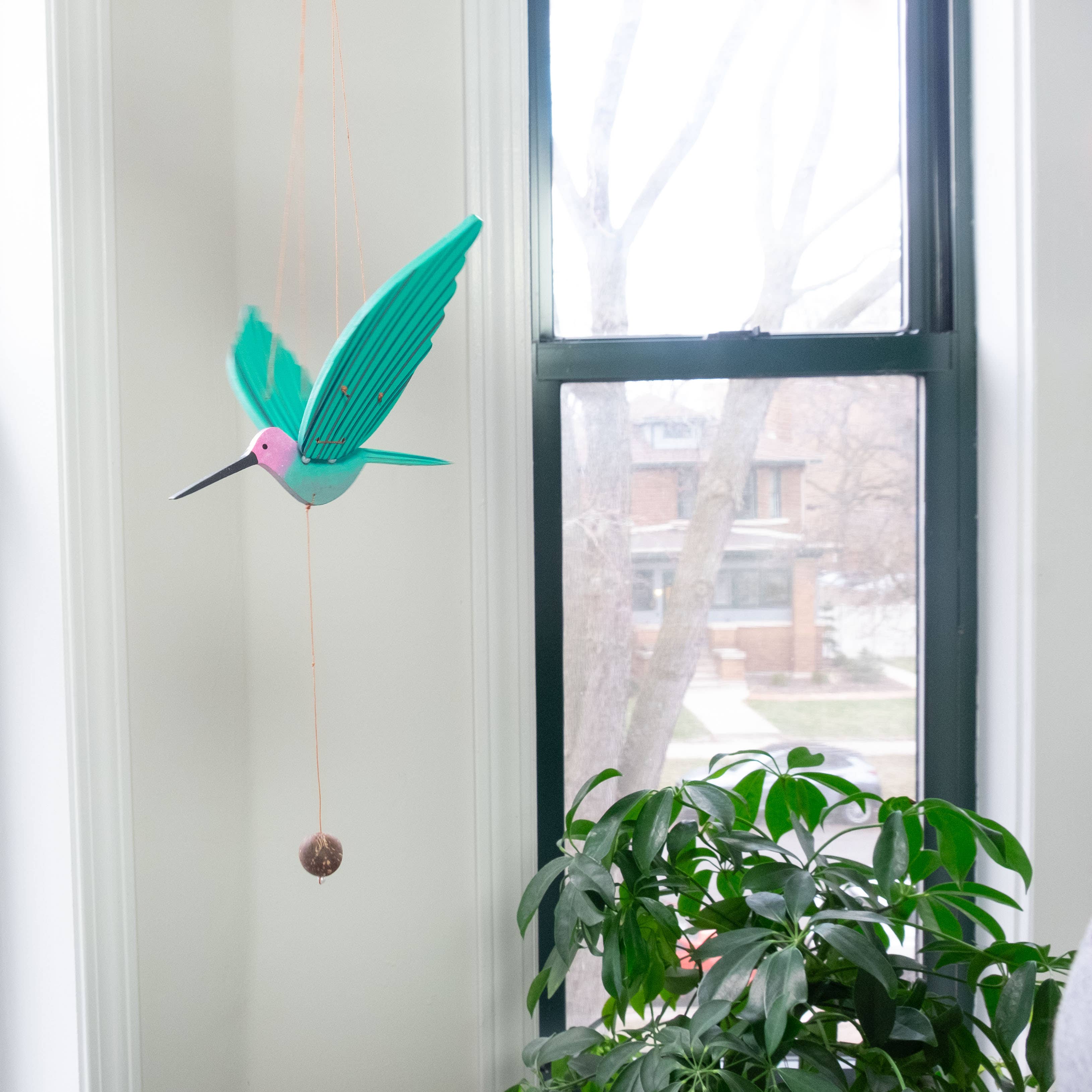 Tulia's Artisan Gallery - Wholesale Mobile - Hummingbird Flying Mobile - Pink Anna's4