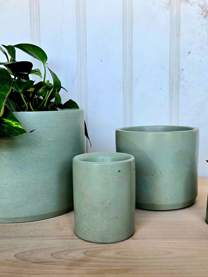 Concrete Plant Pots- Mint Blue | 3" 4" 5" 7" for wholesale by Plant 'er Here