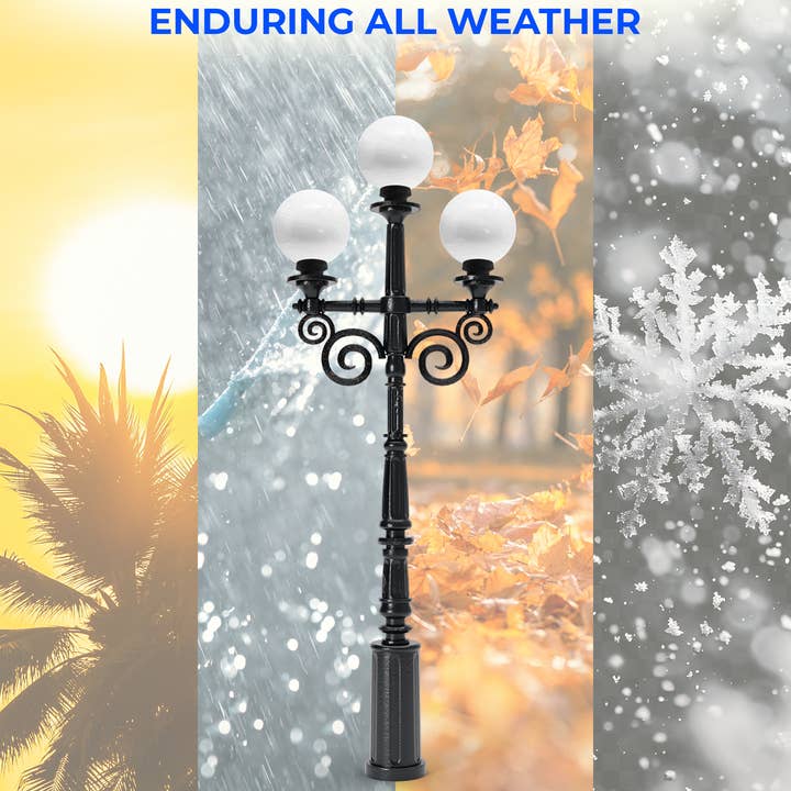 KastLite - Wholesale Outdoor/Lawn Light - KastLite 20" Lamp Post Globe Combo Outdoor Lighting Fixture