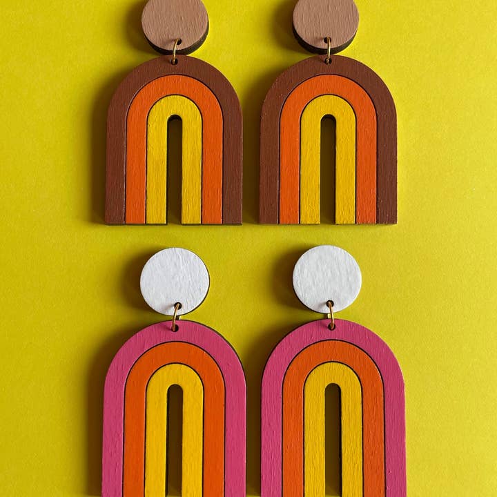 Retro Regenbogen-Ohrringe für den Großhandel von Hung On You Boutique