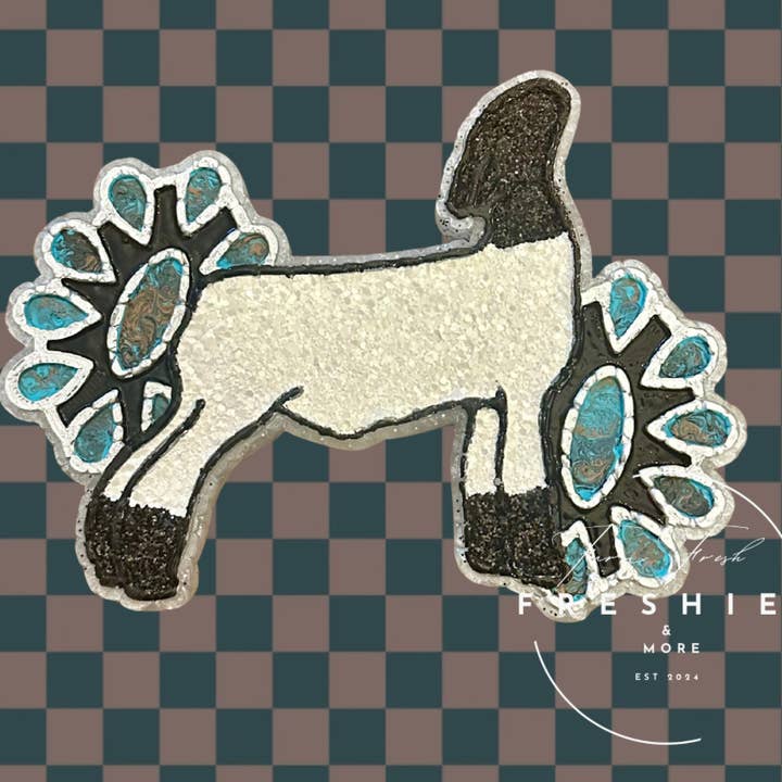 Turquoise and Show Lamb freshie for wholesale by Farm Fresh Freshies