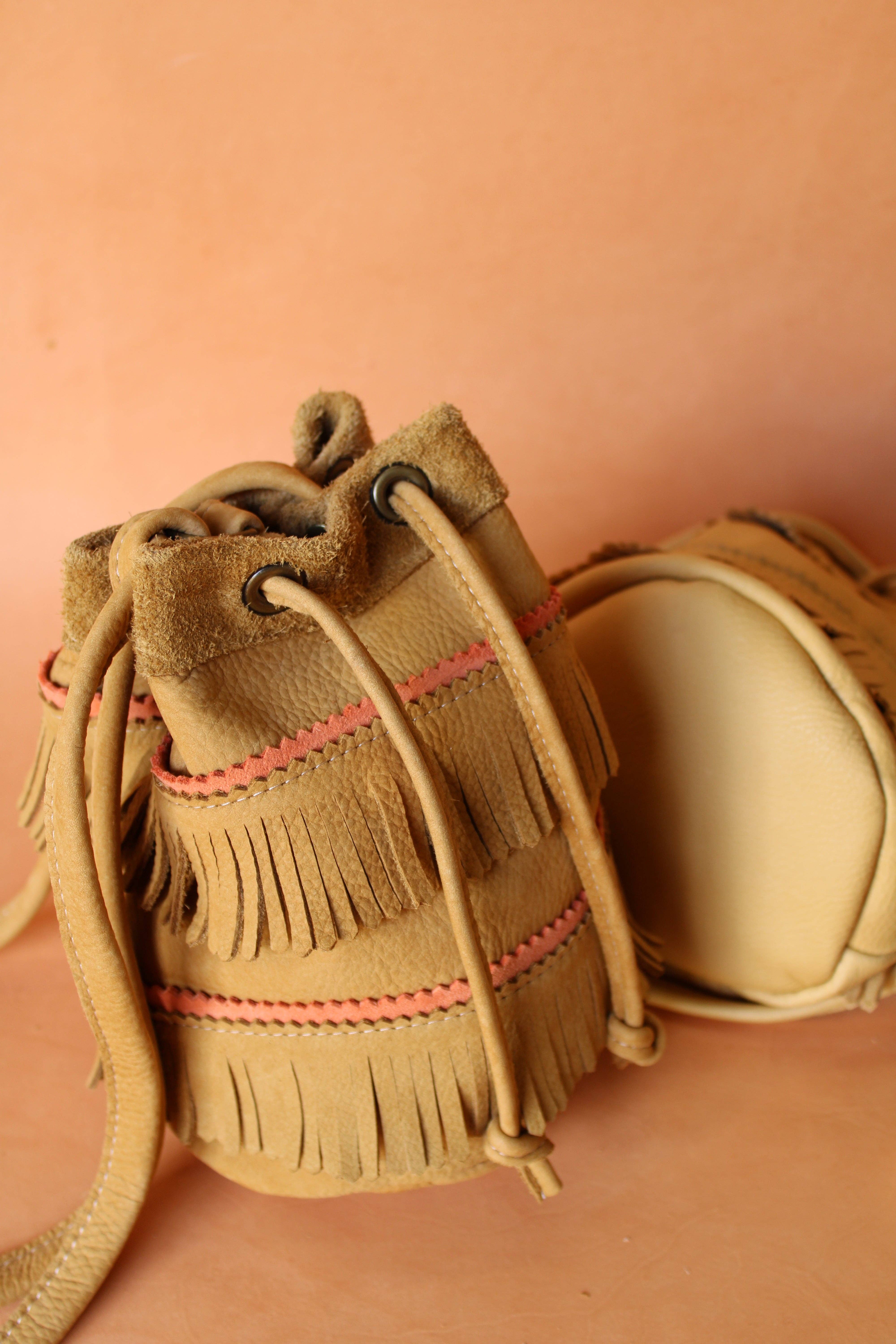 Olive n' Suede - Wholesale Crossbody Bag - Women's - Mini Bucket Tote with Fringe2