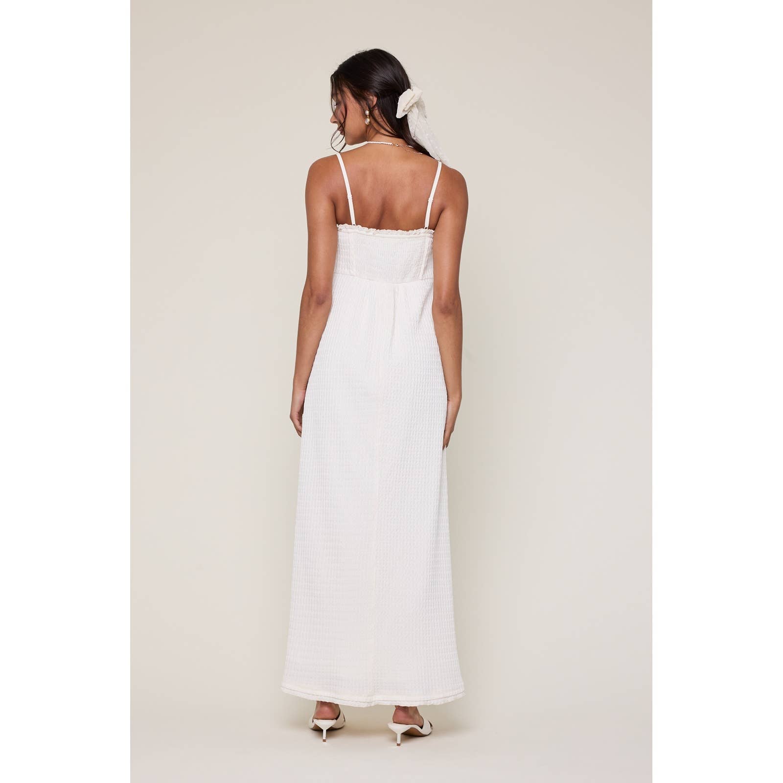 Wishlist Apparel - Wholesale Dress - Women's - TEXTURED TIE-FRONT MAXI DRESS / WL25-117122