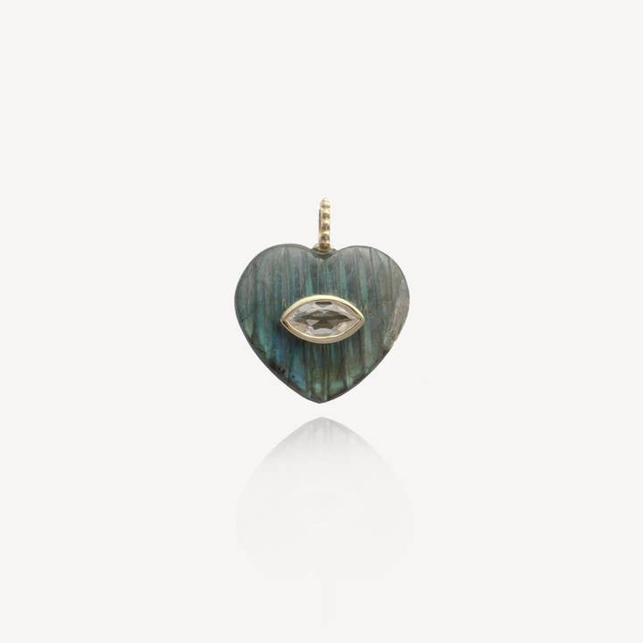 Ciondolo a Cuore in Labradorite a Coste Amie Medio per la vendita all'ingrosso da parte di HYE JANE