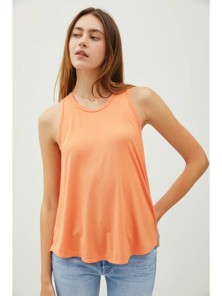 Be Cool - Wholesale Tank Top - Women's - SOFT FLOWY ROUND NECK TANK TOP