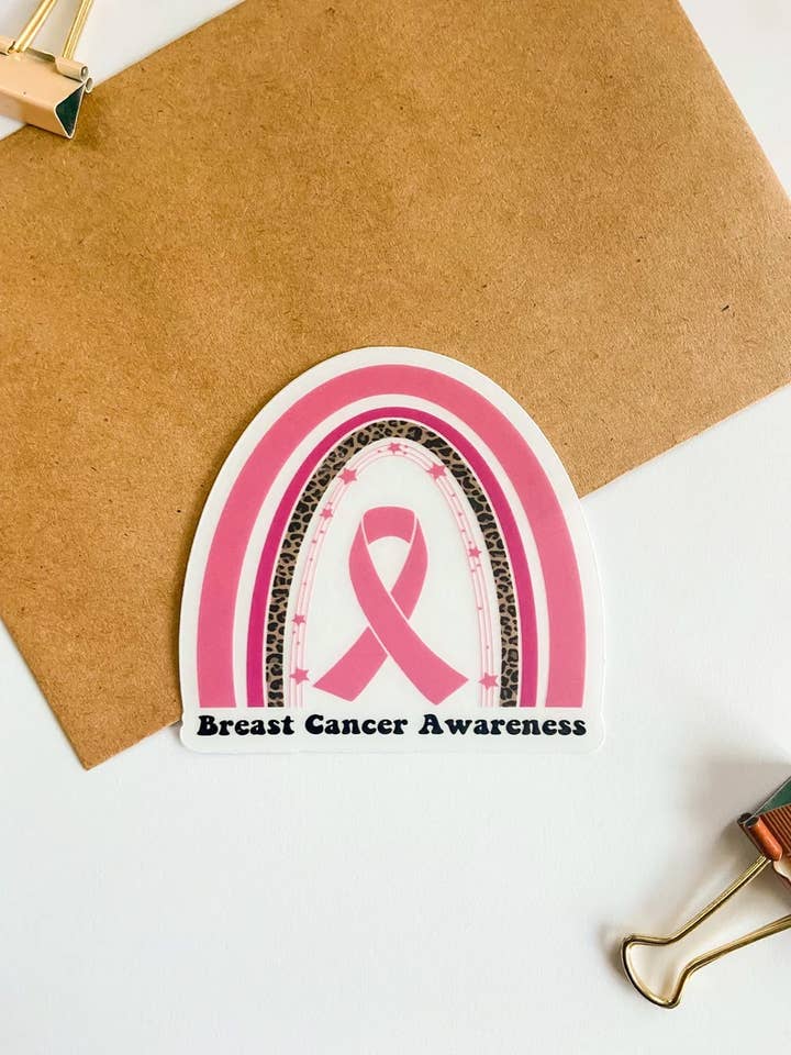 Breast Cancer Awareness Rainbow Sticker for wholesale by Adaeze and Company LLC