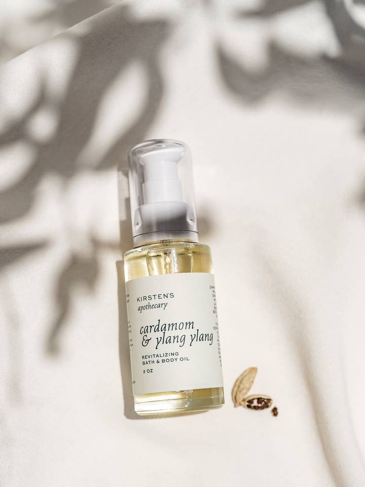 Cardamom and Ylang Ylang Body Oil for wholesale by Kirsten's Apothecary