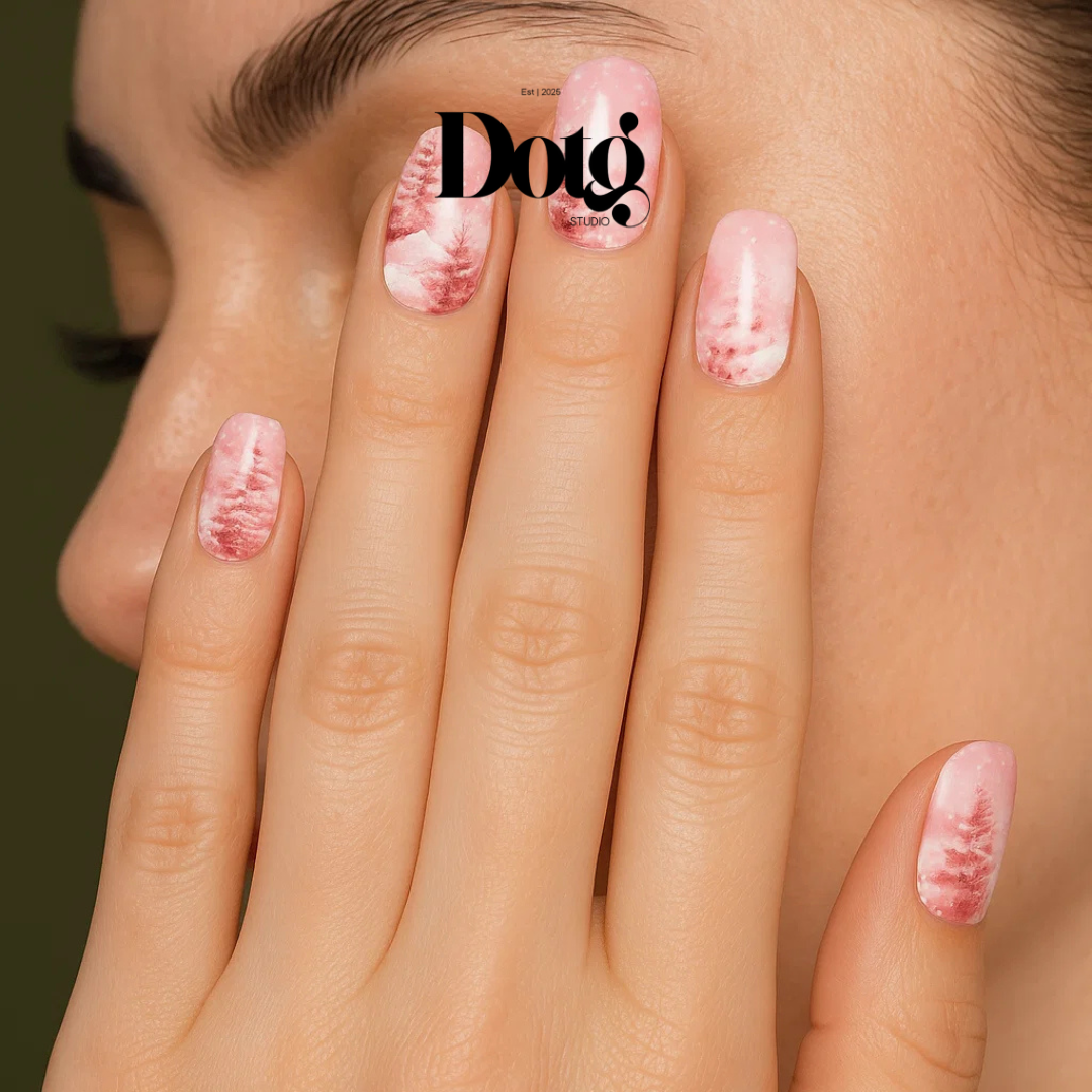 Design on The Go Studio - Wholesale Nail Art/Decal - Pink Christmas Nail Wraps DIY Manicure & Pedicure Stickers0