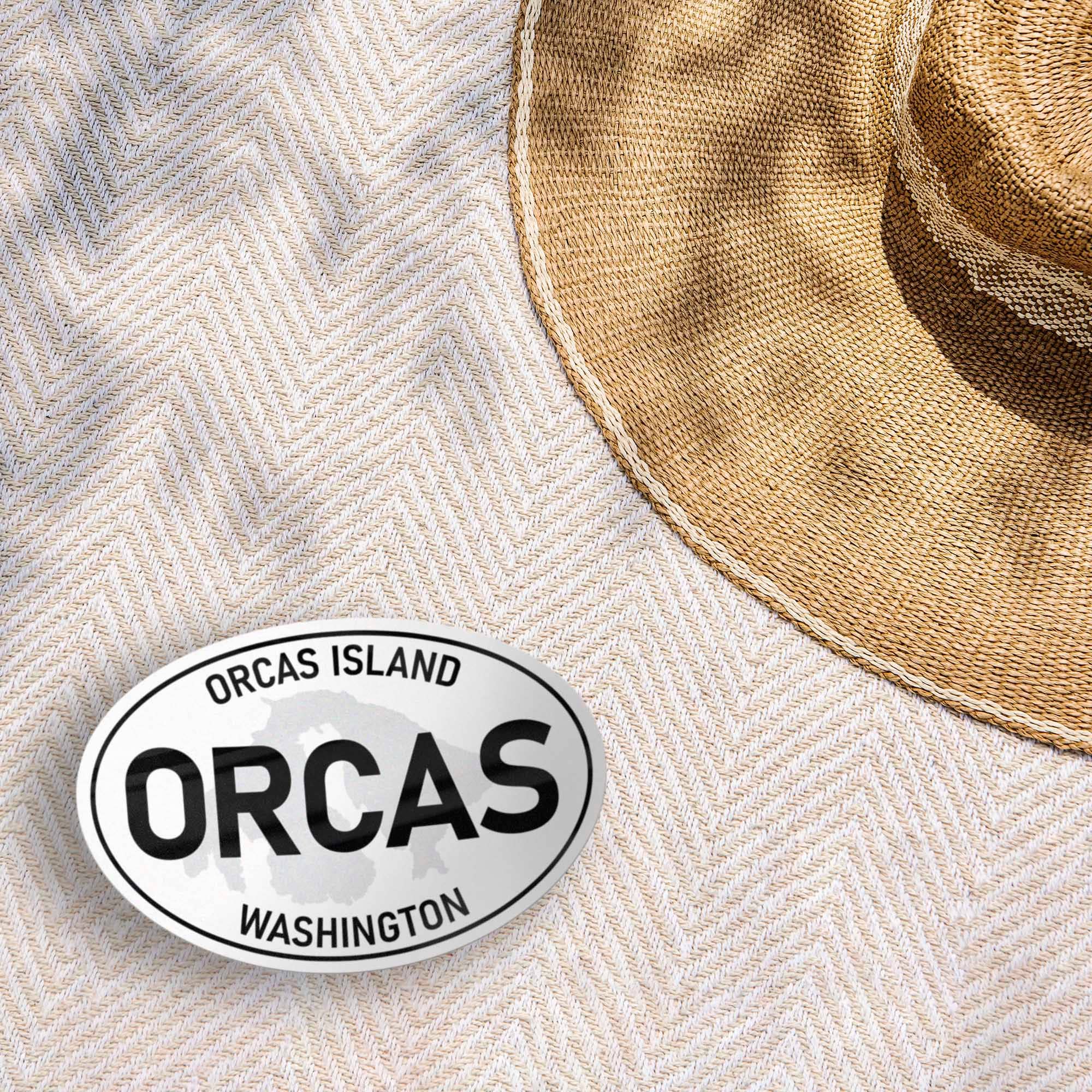 Sentinel Supply - Vendita all'ingrosso Adesivo - Adesivo ovale bianco Orcas Island Washington3