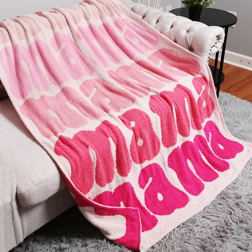 Pink Mama Colorful Typography Soft Cozy Throw   for wholesale on Faire4