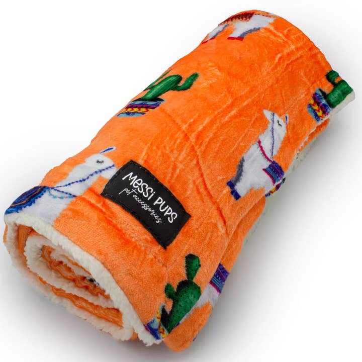 No Prob-Llama • Llama Print Sherpa Blanket for wholesale by Messi Pups