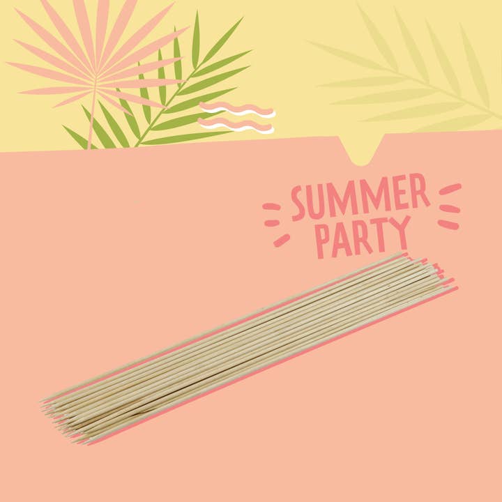Fackelmann - Wholesale Skewer - Set of 25 wooden skewer picks of 30 cm Single Use1