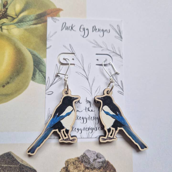 Magpie Earrings for wholesale by Duck Egg Designs