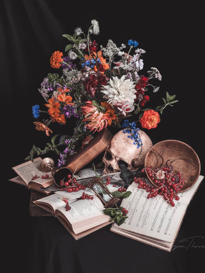 Caveat Emptor | Art Print | Dark Floral Vanitas Still Life for wholesale by Alyssa Thorne