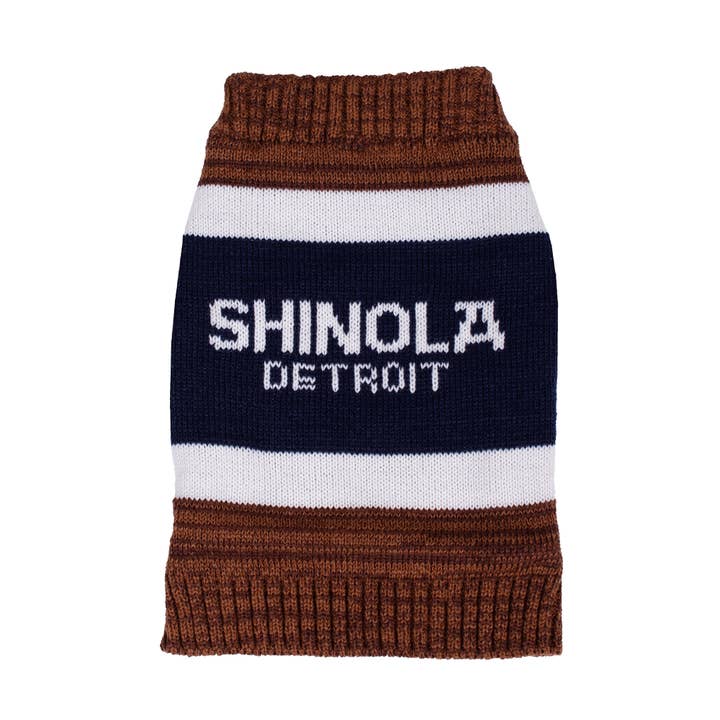Shinola Pet Brand Stripe Knitted Pull Over Sweater For Dogs for wholesale by Carolina Pet Company