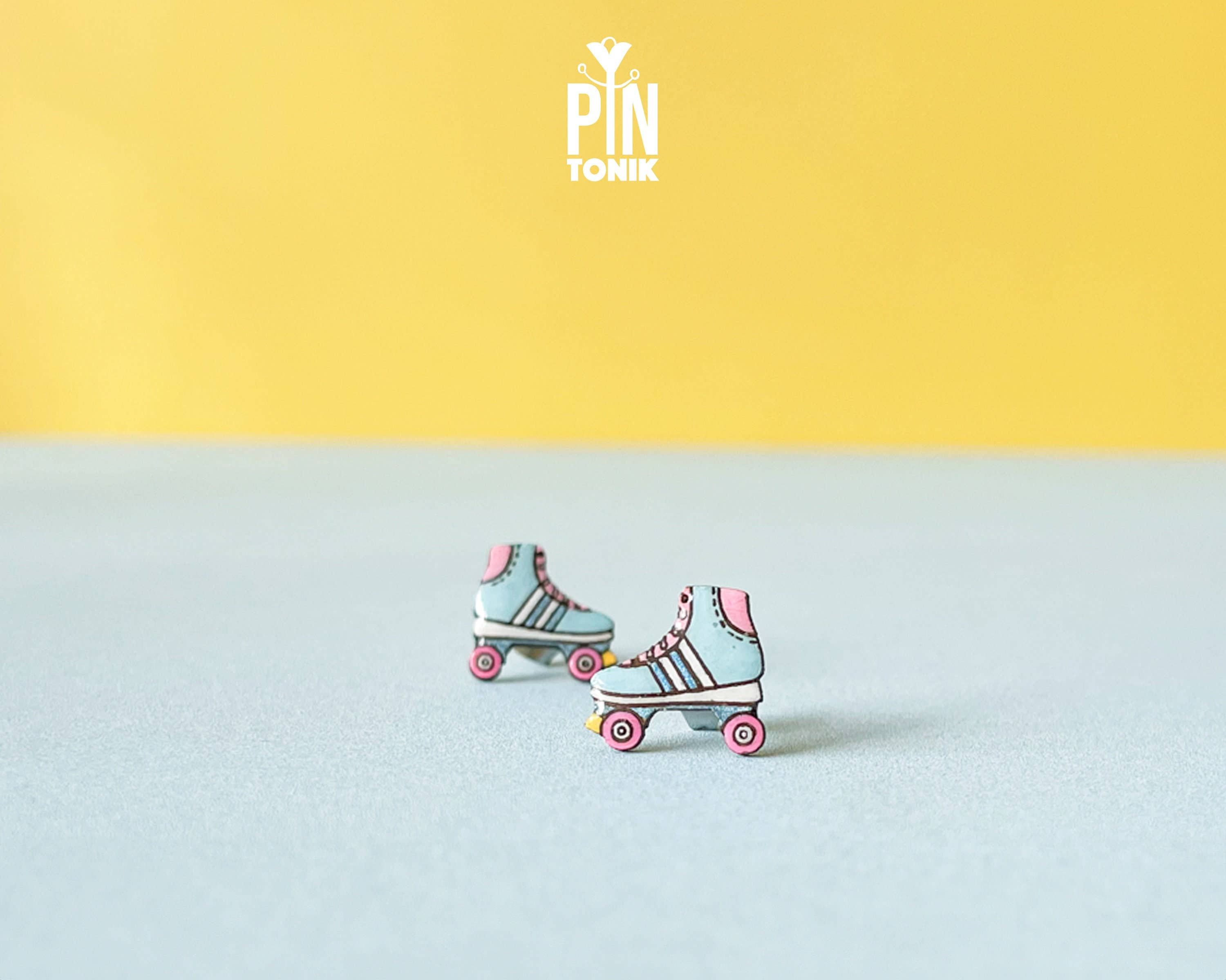 PinTonik - Wholesale Stud/Post Earrings - 90s Funky Roller Skates Stud Earrings - Retro Derby Gift5