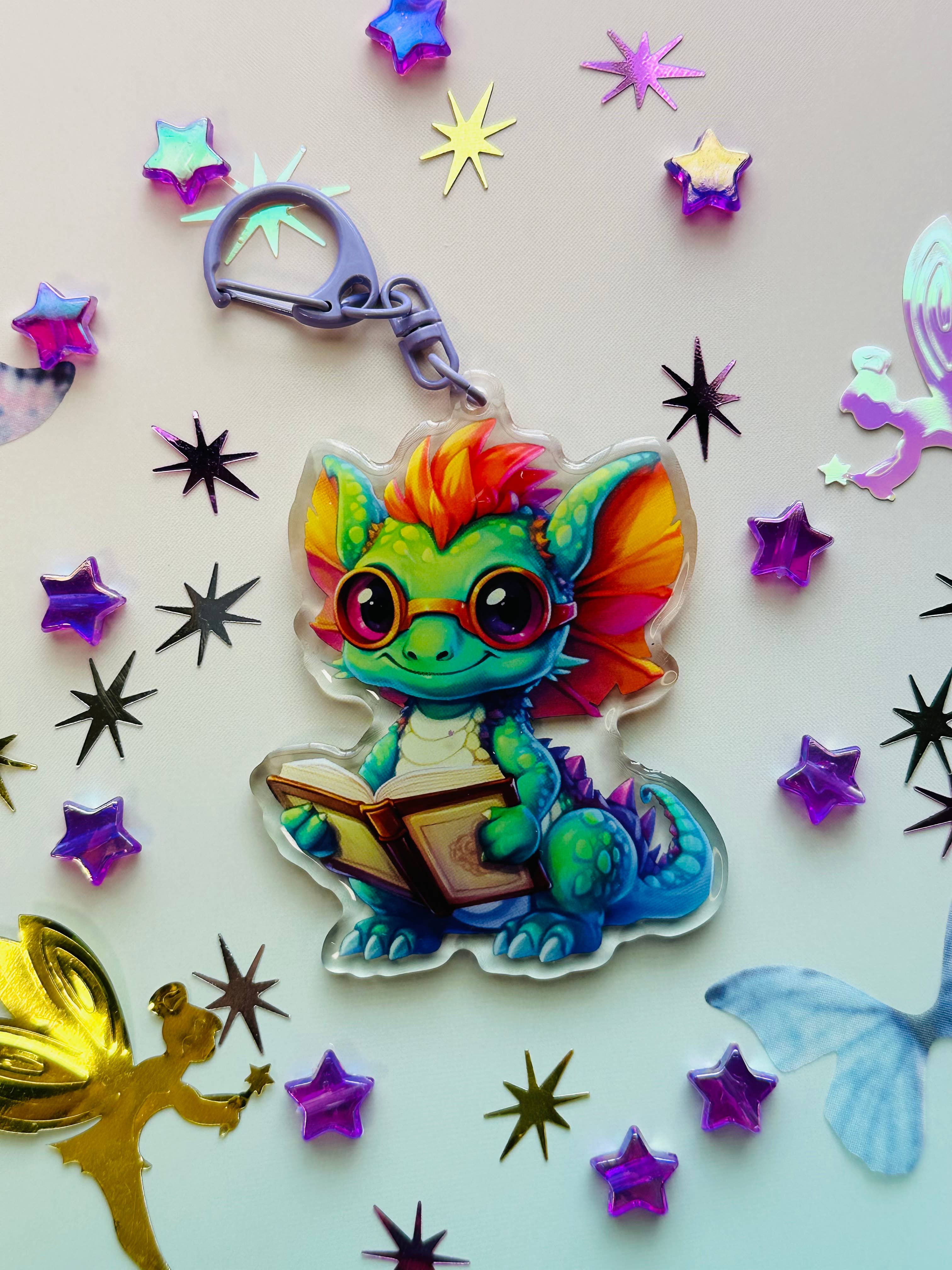 One Stop Dragon Shop – wholesale Keychain – Unisex – Book Dragon Keychain0