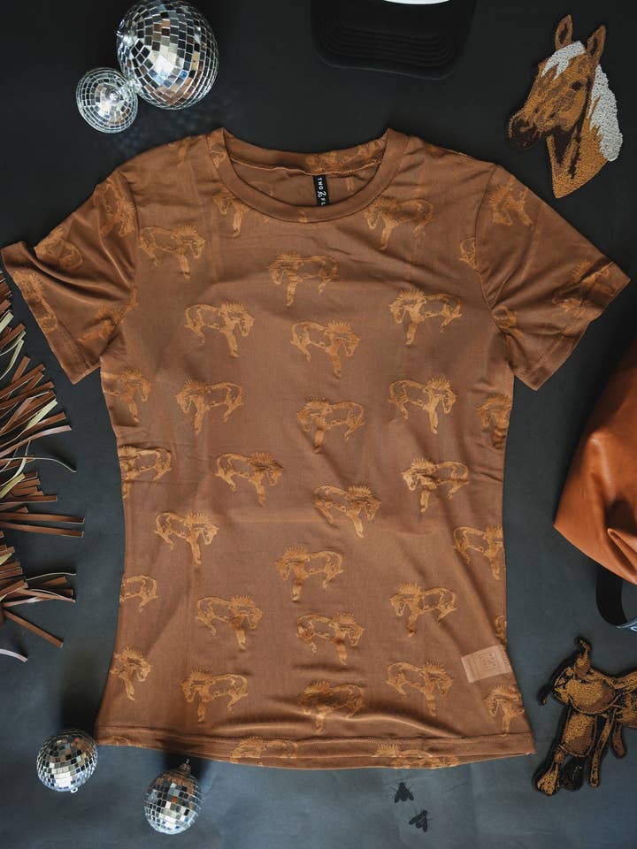 2 Fly Co - Wholesale T-Shirt - Women's - BUCK FIFTY TEE *SADDLE