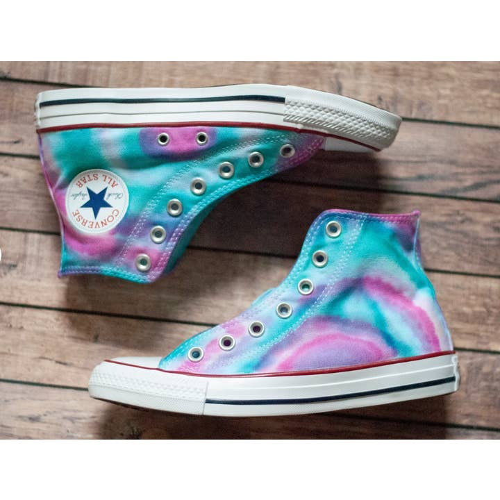 With Love, Paint - Wholesale Lifestyle Sneakers - Women's - Tie Dye High Top Converse || Custom Converse3