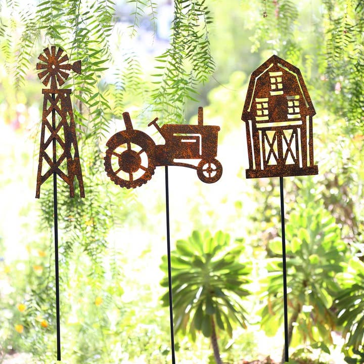 Alpine Corporation - Wholesale Garden/Lawn Stake - Alpine Corporation Rustic Farm Pot Stickers - Assorted Tray