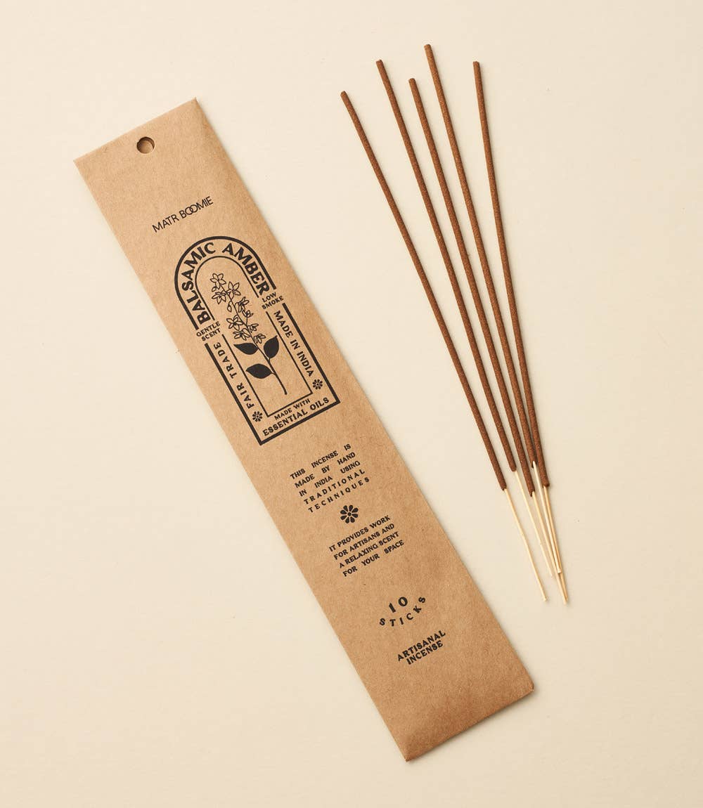 Matr Boomie Fair Trade - Wholesale Incense - Balsamic Amber Incense - 10 sticks, low smoke1