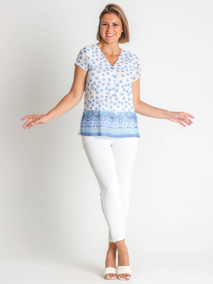 3673560 - RECYCLED PRINTED TULLE T-SHIRT for wholesale by LOURDES CASTILLO