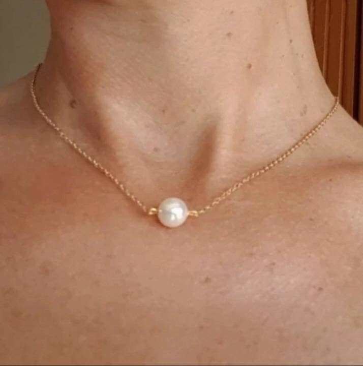 L'atelier du 6 - Vente Chaînes visage/corps - Bijou dos nu mariée - Collier doré fin à perles nacrées8