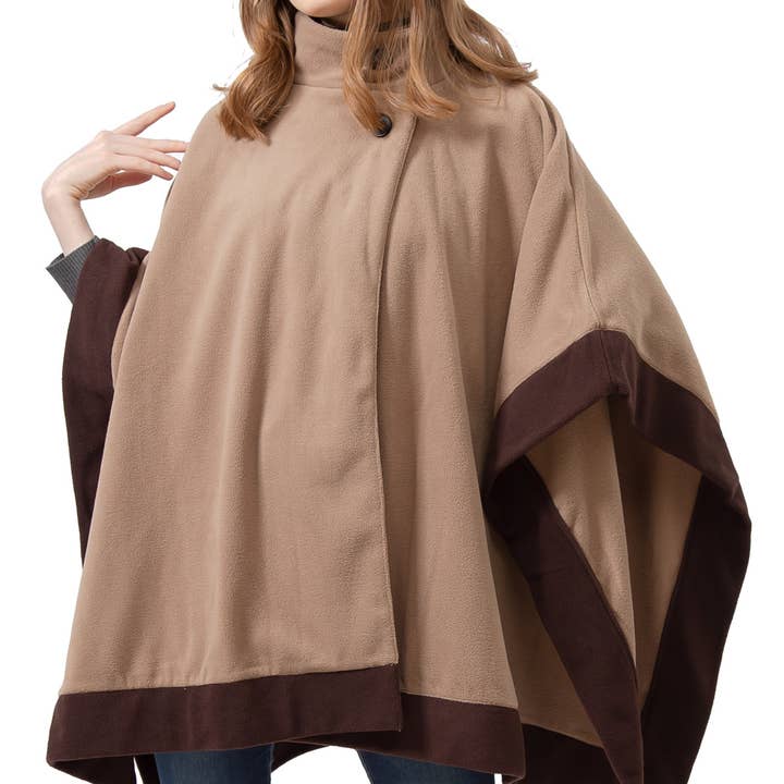 S1323_CAMEL Poncho ytterkappa för kvinnor för wholesale av Jasper Trading LLC