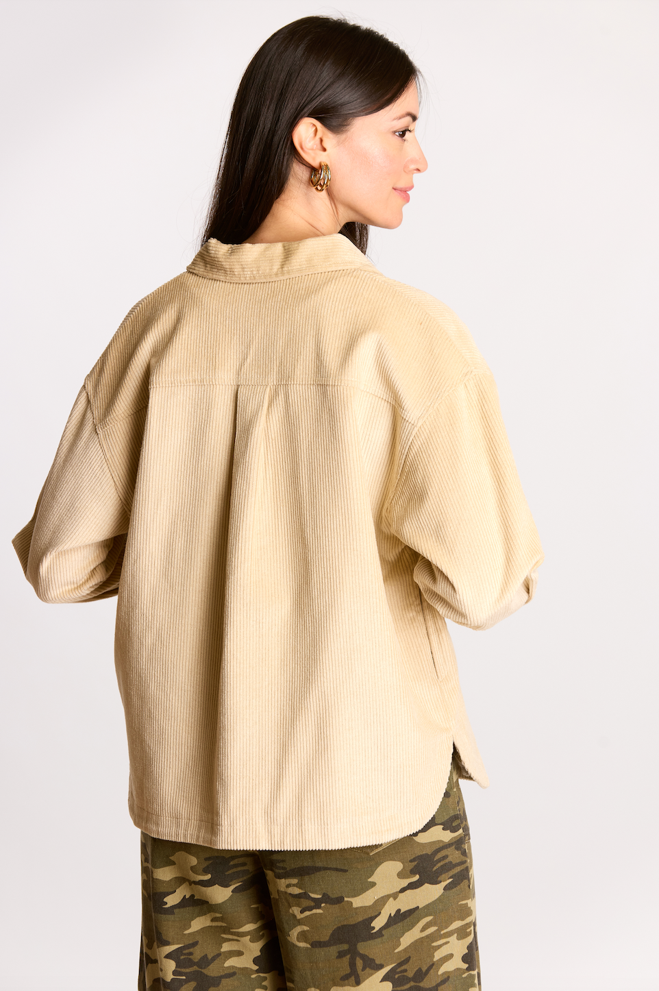 Before You Collection - Vente Chemise à col boutonné – femme - Chemise boutonnée en velours côtelé17