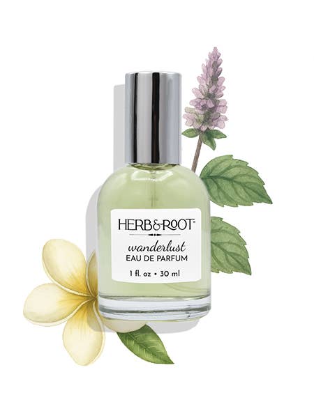 Wanderlust Eau de Parfum- Patchouli and Frangipani for wholesale by Herb & Root