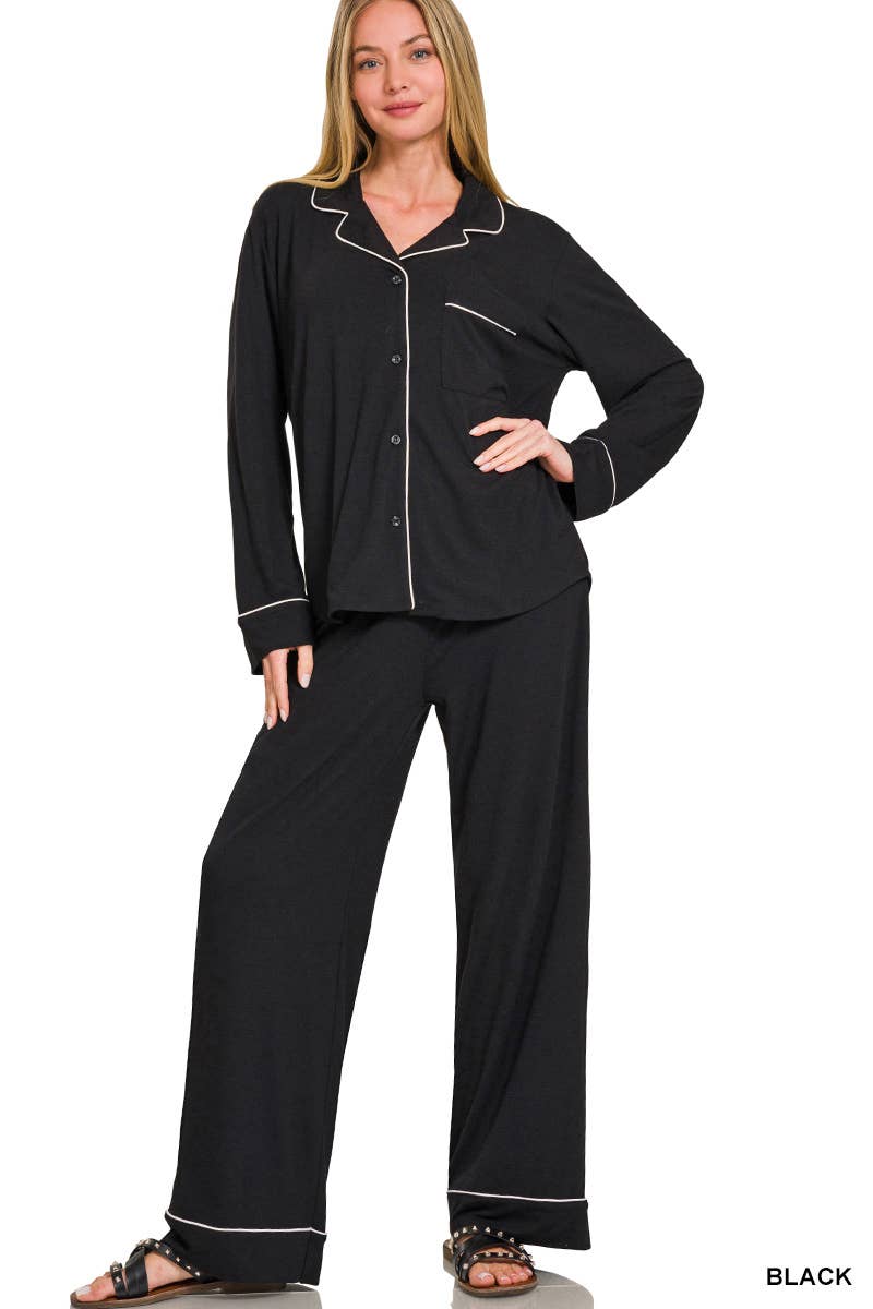 42POPS - Wholesale Lounge Set - Women's - ..._ SI-26598 Button Down Shirt And Pants 2 Piece Pajama Set13