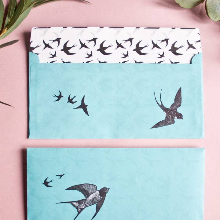Katja Rub - Wholesale Envelopes - Set of Envelopes Swallows, 10 pieces DIN long3