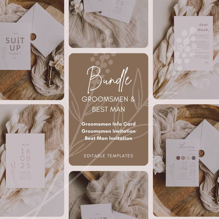 ENSEMBLE Garçons d'honneur & Témoin | Collection Romantique Moderne pour la vente par PureAmoreDesigns