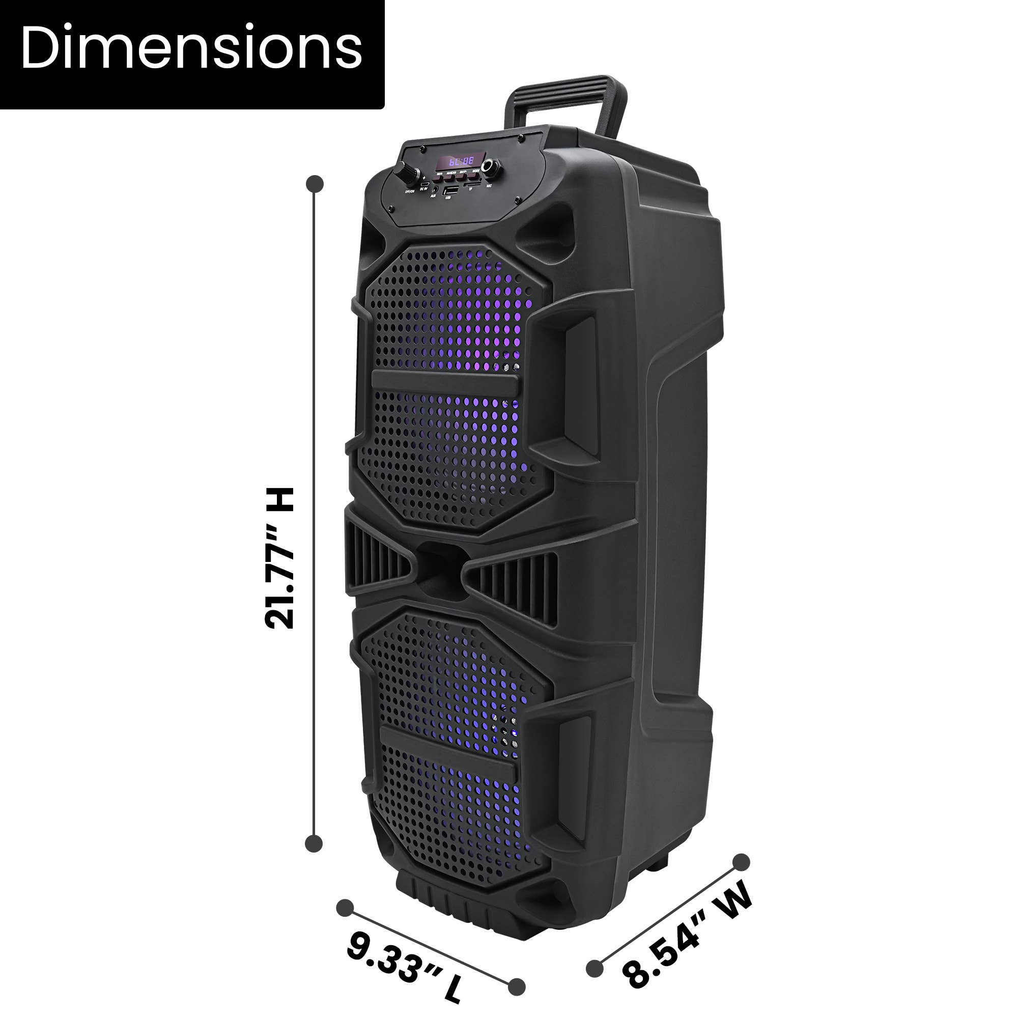 Technical Pro - Wholesale Speakers - 1000 Watts Rechargeable Bluetooth Speaker - 8" LED Woofers2