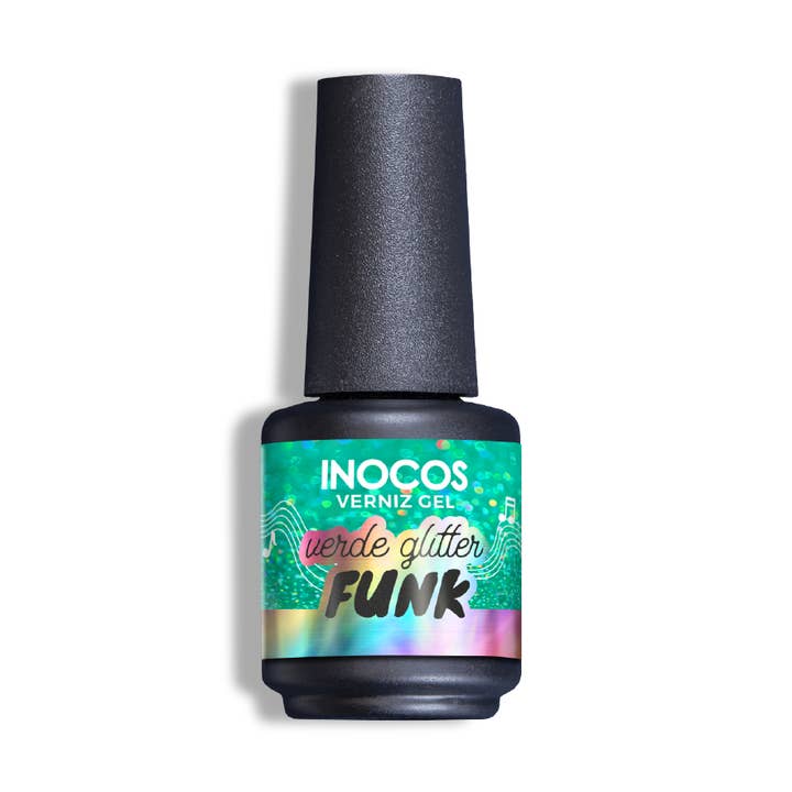 Inocos Gel Nagellak Groen Glitter Funk voor wholesale door INOCOS Cosmetics