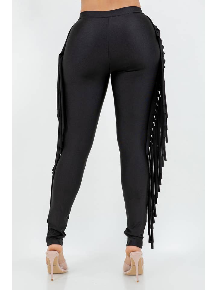 Uptown Apparel - Wholesale Pants - Women's - B11375 ICE SCUBA PANTS WITH SIDE FRINGE2