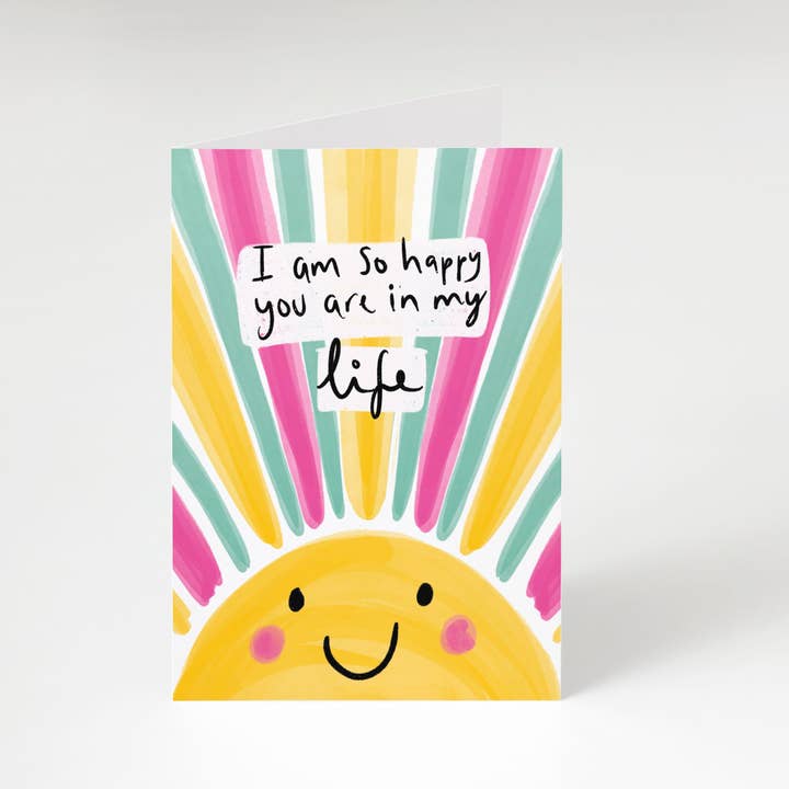I am so happy you are in my life greeting card for wholesale by Memelou