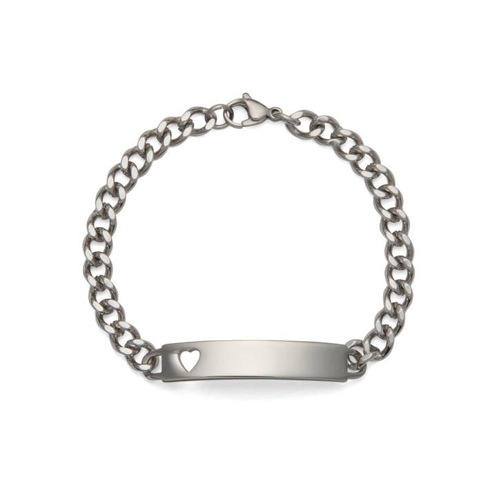 Speidel - Wholesale Charm/Dangle Bracelet - Ladies’ ID Bracelet with Heart Cut Out Plaque