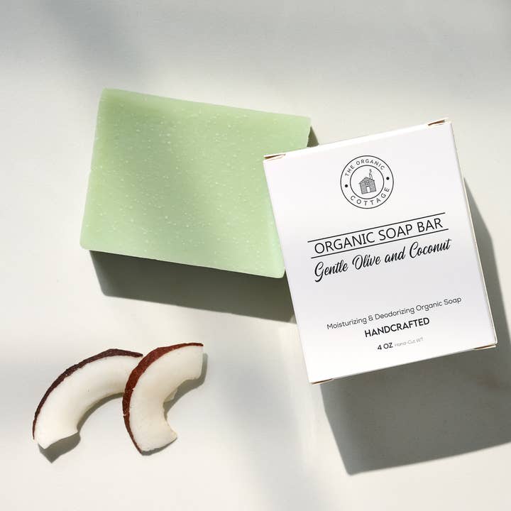 The Organic Cottage Gentle Olive and Coconut Soap Bar for wholesale by The Organic Cottage