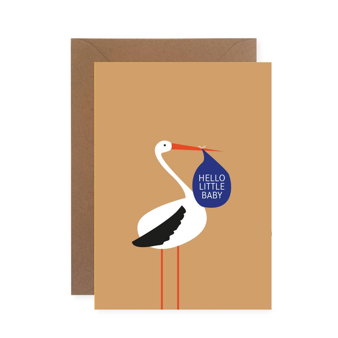 Linienwerk - Wholesale Baby Card - Klappkarte Hello little Baby - okker1