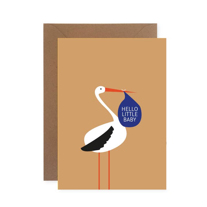 Linienwerk - Wholesale Baby Card - Klappkarte Hello little Baby - okker1