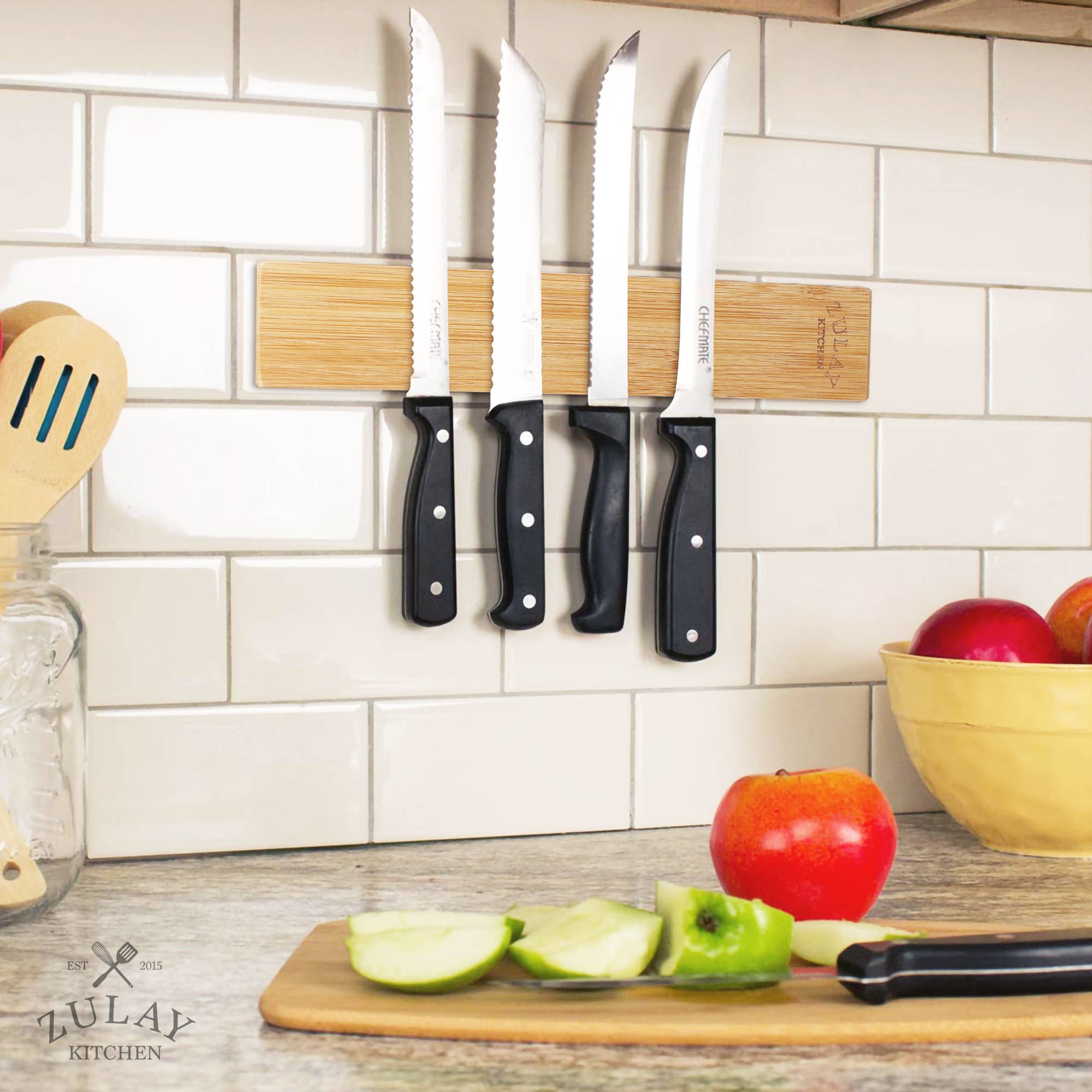 Zulay Kitchen - Vendita all'ingrosso Portacoltelli - Porta coltelli magnetico in legno con forte tenuta magnetica2