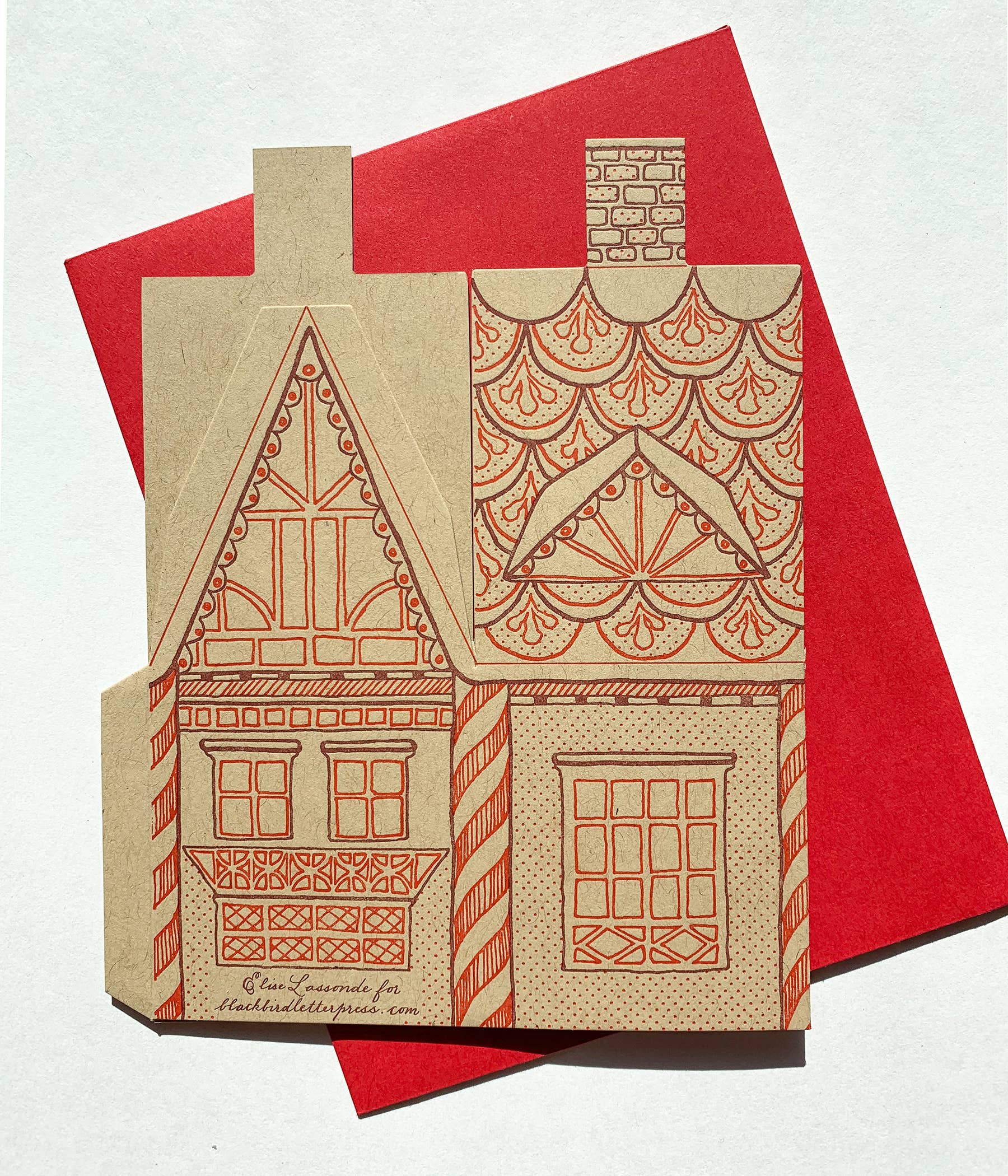 Blackbird Letterpress – wholesale Season’s Greetings card – Gingerbread house 3D card4