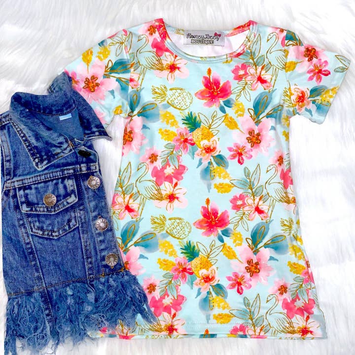 Flamingo sommar Tshirt klänning för wholesale av Honey Beez Boutique