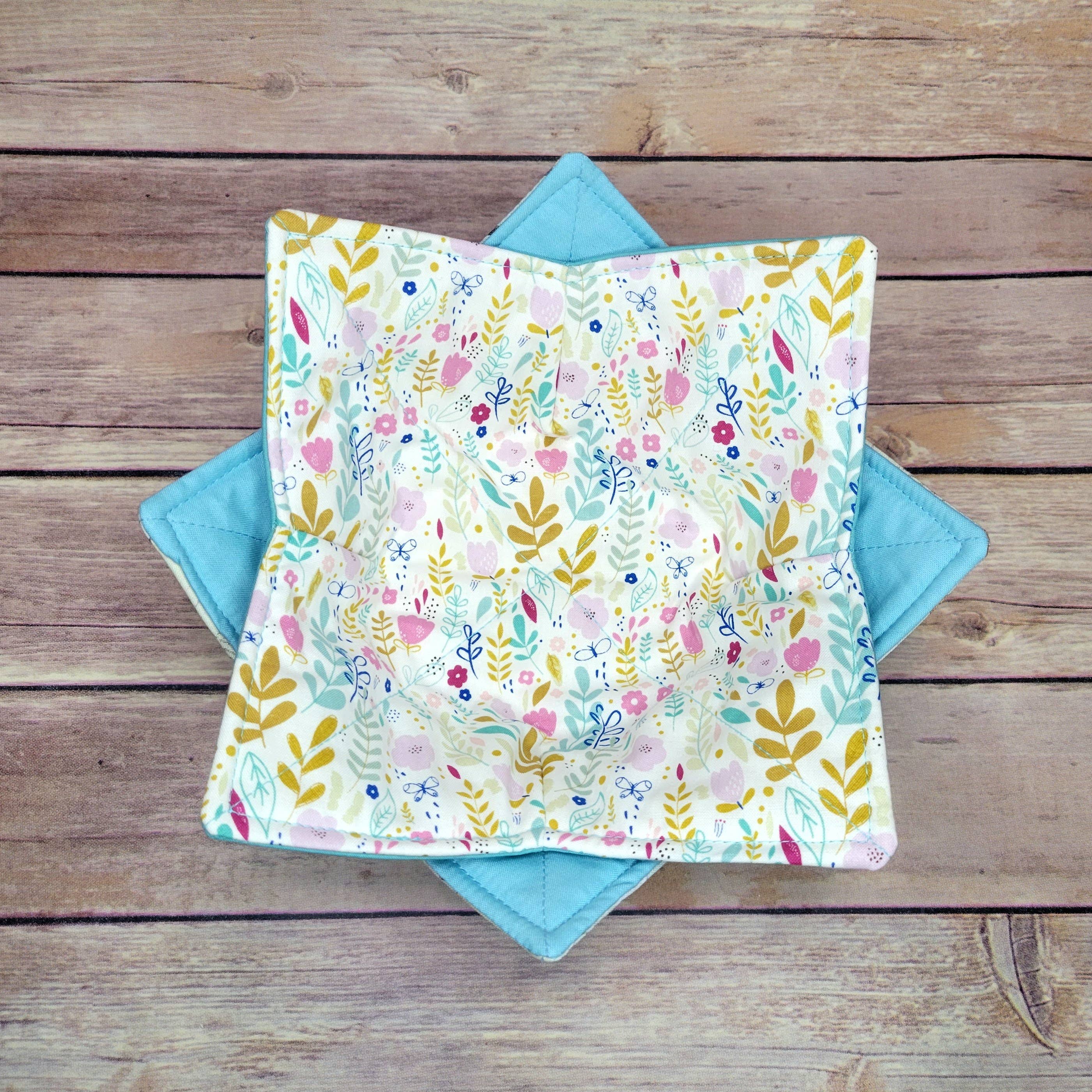 Burpie Bibs Boutique - Wholesale Oven Mitt/Pot Holder - Spring Bowl Cozy | Floral Hot Pad | Flower Flowers Bee Bees12