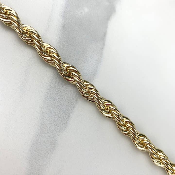 DIJU Jewelry - Wholesale Link & Chain Necklace - 18k Gold Filled 7mm Thickness Rope Link Chain Chokers Wholes5