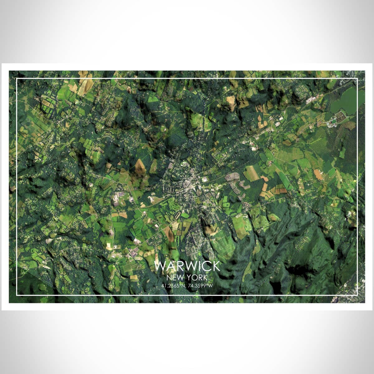 JACE.design - Wholesale Art Print - Warwick NY Map Print Satellite3